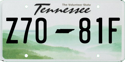 TN license plate Z7081F