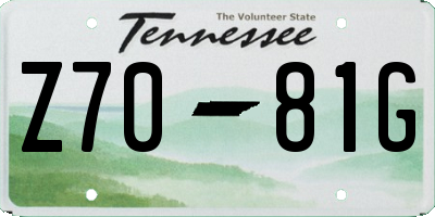 TN license plate Z7081G