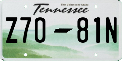 TN license plate Z7081N