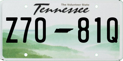 TN license plate Z7081Q