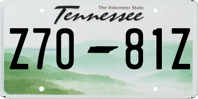 TN license plate Z7081Z