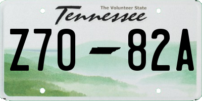 TN license plate Z7082A