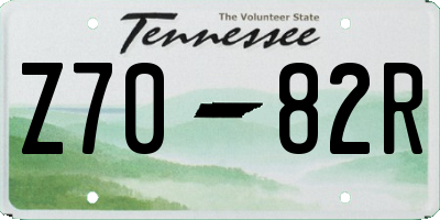 TN license plate Z7082R