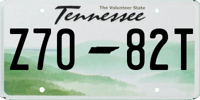 TN license plate Z7082T