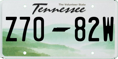 TN license plate Z7082W