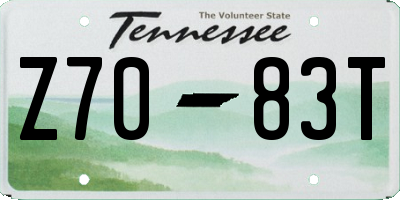 TN license plate Z7083T