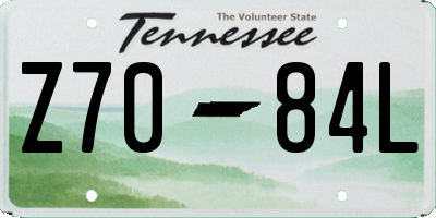 TN license plate Z7084L