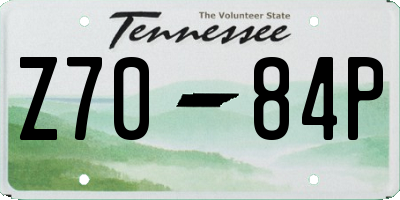 TN license plate Z7084P