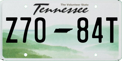 TN license plate Z7084T