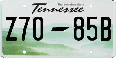 TN license plate Z7085B