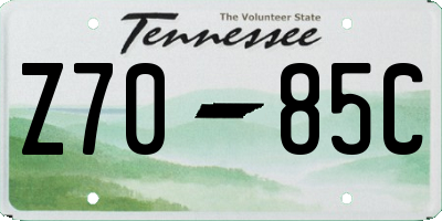 TN license plate Z7085C