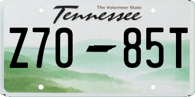 TN license plate Z7085T