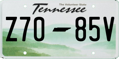 TN license plate Z7085V