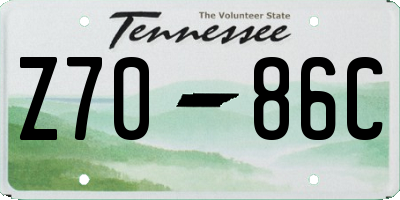 TN license plate Z7086C
