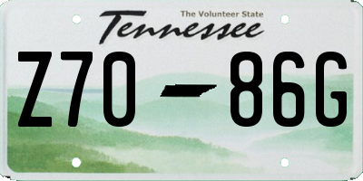 TN license plate Z7086G