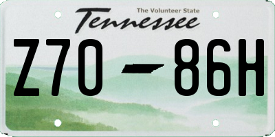 TN license plate Z7086H