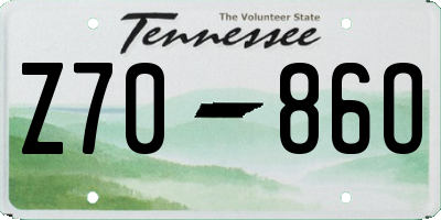 TN license plate Z7086O
