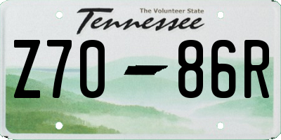 TN license plate Z7086R