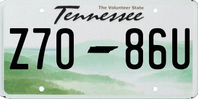 TN license plate Z7086U