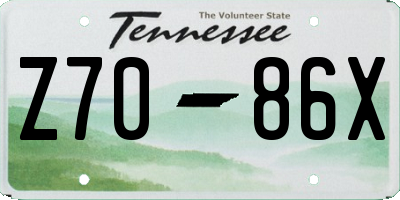 TN license plate Z7086X