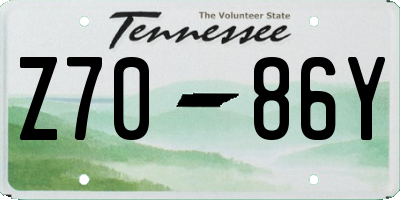 TN license plate Z7086Y