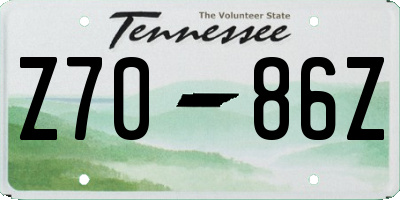 TN license plate Z7086Z