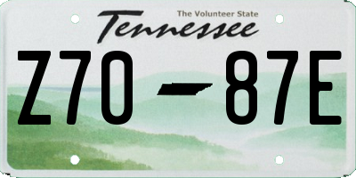 TN license plate Z7087E