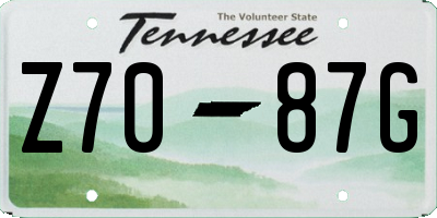 TN license plate Z7087G