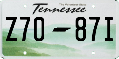 TN license plate Z7087I