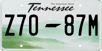 TN license plate Z7087M