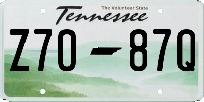 TN license plate Z7087Q