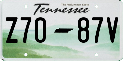 TN license plate Z7087V