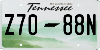 TN license plate Z7088N