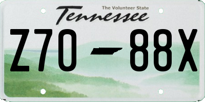 TN license plate Z7088X