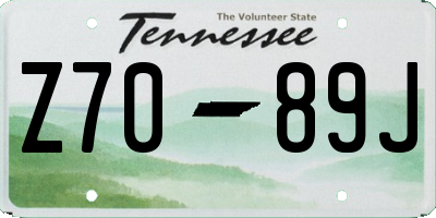 TN license plate Z7089J