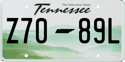 TN license plate Z7089L