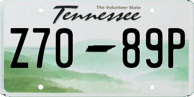 TN license plate Z7089P