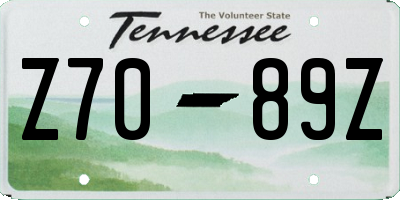 TN license plate Z7089Z