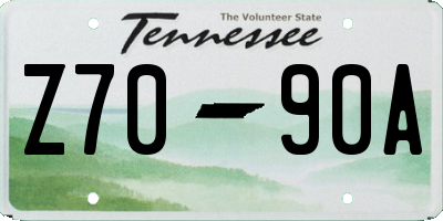 TN license plate Z7090A