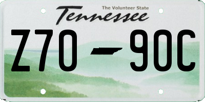 TN license plate Z7090C