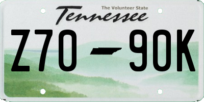 TN license plate Z7090K