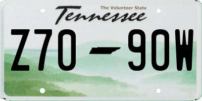 TN license plate Z7090W