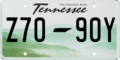 TN license plate Z7090Y