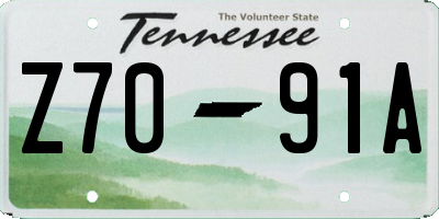 TN license plate Z7091A