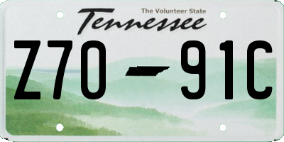 TN license plate Z7091C