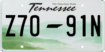 TN license plate Z7091N
