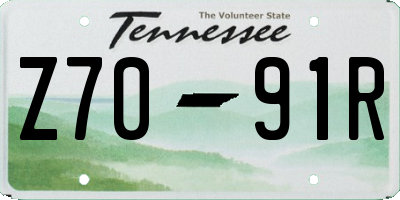 TN license plate Z7091R