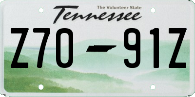 TN license plate Z7091Z