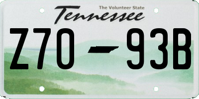 TN license plate Z7093B