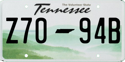 TN license plate Z7094B